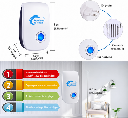 Repelente Ultrasónico de Plagas 360° | Protección para tu Hogar